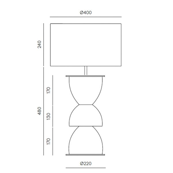 Metric Table Lamp Chrome, Matt Black, Matt Brass, Matt White ARO.NAC117 Aromas Del Campo Discount