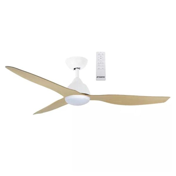 52  Avoca Smart WIFI DC Ceiling Fan Black, White Oak, White with Light MADC1333 Martec Lighting Online Sale