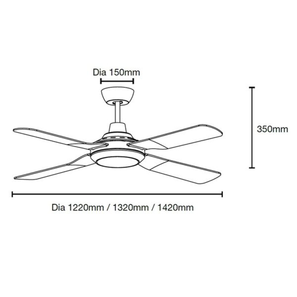 56  Discovery II AC Ceiling Fan Black, White with Light MDF1443M, MDF1443W Martec Lighting Supply