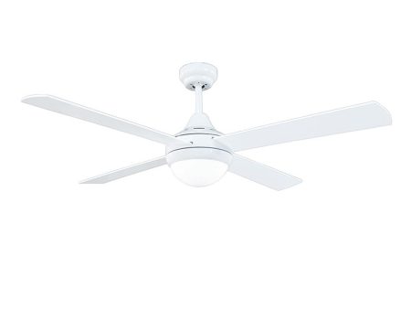 48  Tempo Plus AC Ceiling Fan White with Light 22273 05R Brilliant Lighting Online now