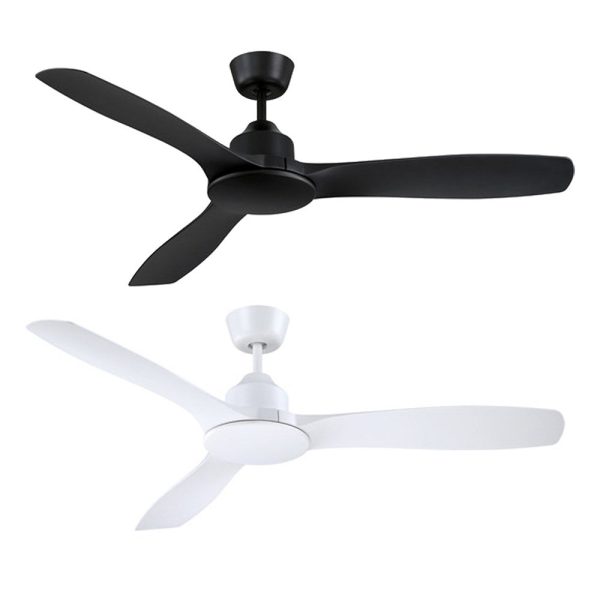 52  Raptor DC Ceiling Fan Black, White FC970133xx Mercator Lighting For Sale