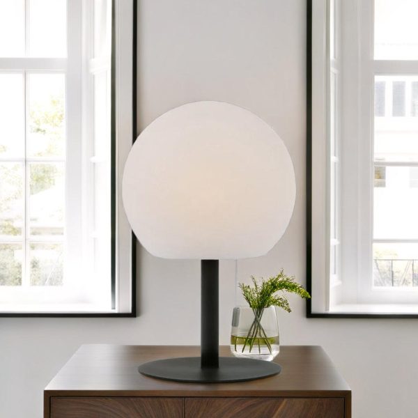 Adeline Radiant Sphere, Metal LED Table Lamp - Black, White PE Plastic Shade, 310mm High, PL0237 Discount