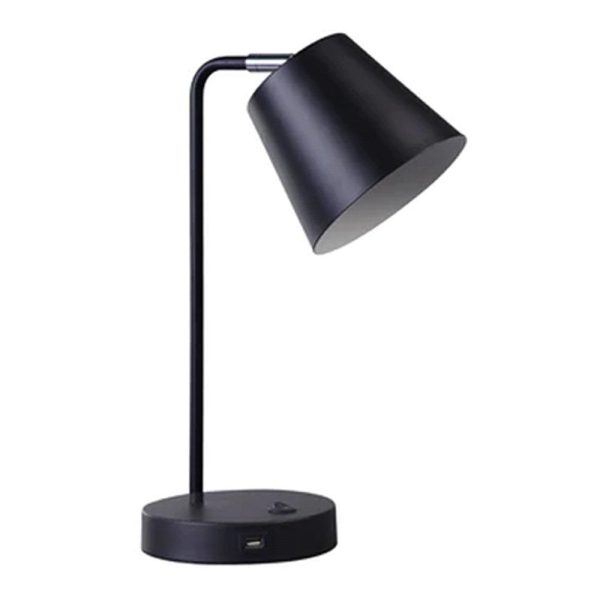 Amelia Sleek Illumination, Metal USB Table Lamp - Black, White, 400mm High, PL0205 Sale