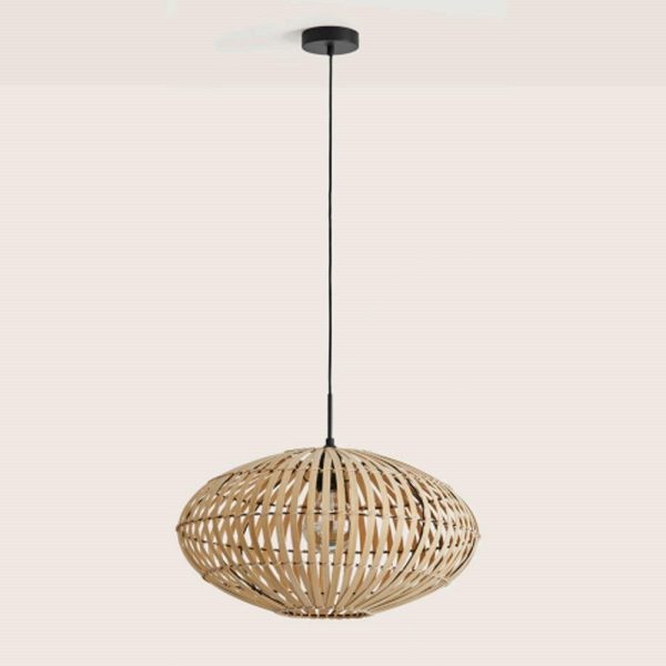 Anya Pendant Light Small Large in Matt Black or Matt Brass  w  Natural Bamboo Shade Online Hot Sale