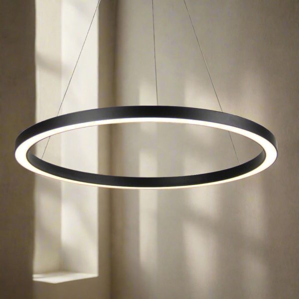 Modern Ring LED Pendant Light CCT in Matt Black or Matt White Cheap