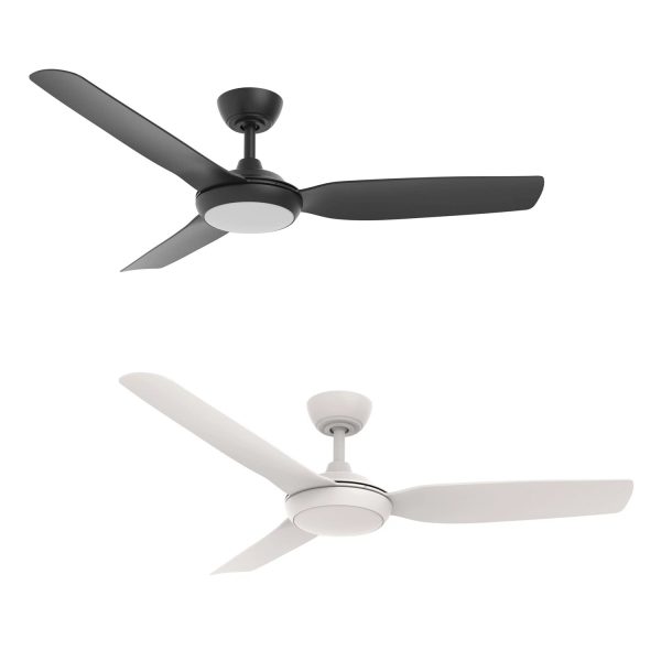 52  Viper DC Ceiling Fan Matt Black, White Satin with Light MVDC1333 Martec Lighting Online now