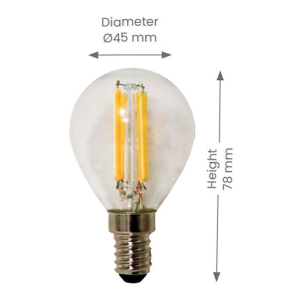 6w LED E14 Fancy Round Globe Warm White 3000k G45E14 Discount