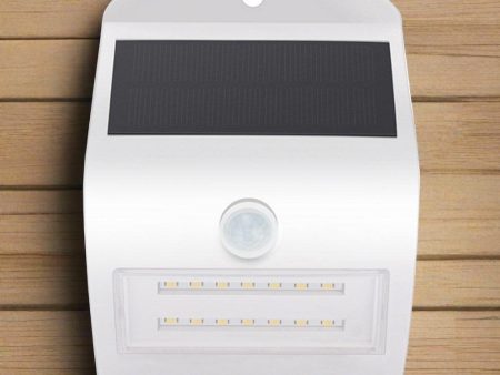 3w LED Solar Wall Light 4000k in White w  Sensor Cheap