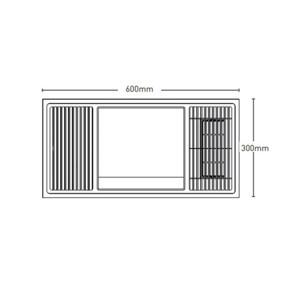 360m³ hr Mercury 3-in-1 PTC Bathroom Solution in Black, White Fashion