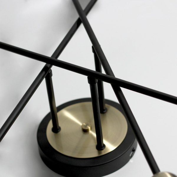 Allison Modern Metal Ceiling Light - Antique Brass and Matt Black, 6 Lights PL0262 Online Hot Sale