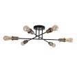 Allison Modern Metal Ceiling Light - Antique Brass and Matt Black, 6 Lights PL0262 Online Hot Sale