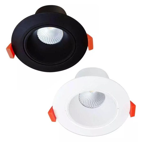 90mm Rex Gimbal LED Downlight 9w Matt Black, Matt White CCT TLRG3459 Martec Lighting Online now