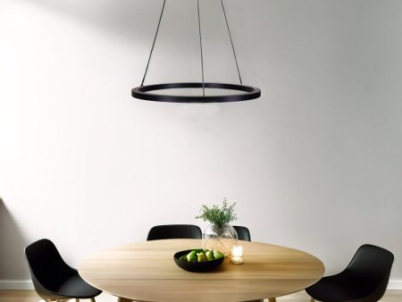 Modern Ring LED Pendant Light CCT in Matt Black or Matt White Cheap