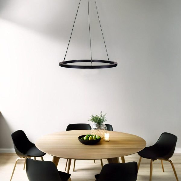 Modern Ring LED Pendant Light CCT in Matt Black or Matt White Cheap