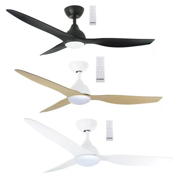 52  Avoca Smart WIFI DC Ceiling Fan Black, White Oak, White with Light MADC1333 Martec Lighting Online Sale