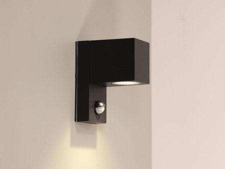 Atlas Sensor Outdoor Wall Light Black, White Hot on Sale