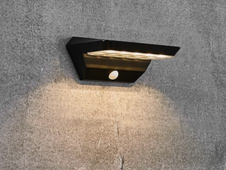 Agena Solar LED Wall Light with Sensor 5w Black For Cheap