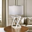 Aegeus Table Lamp Polished Nickel and White ELS.AEGEUS-TL Elstead Lighting Sale